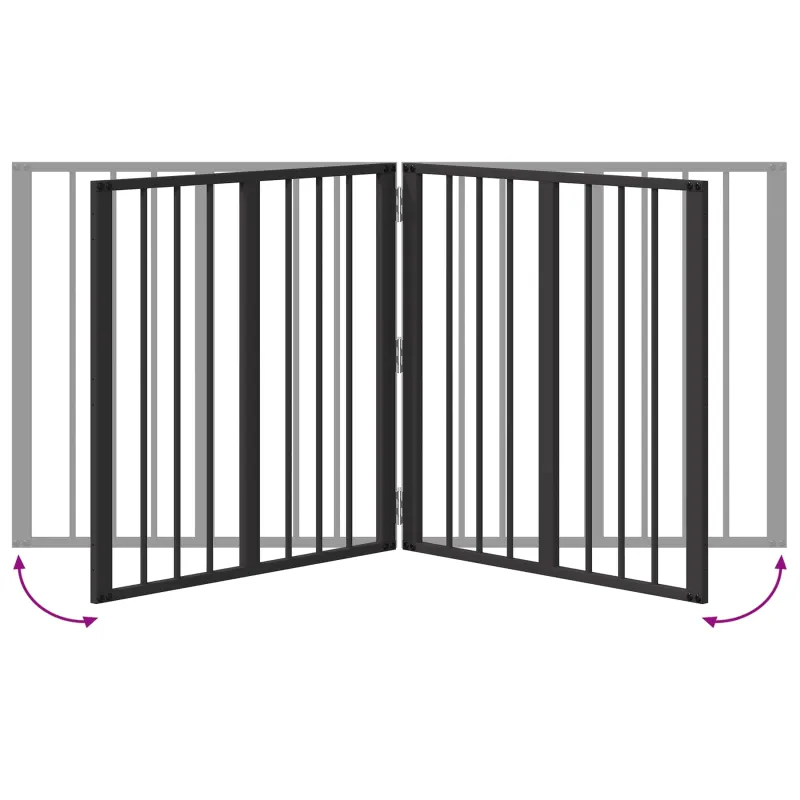 Šunų vartai 4 pcs Juodas 60 x 60 cm Cinkuota plienas