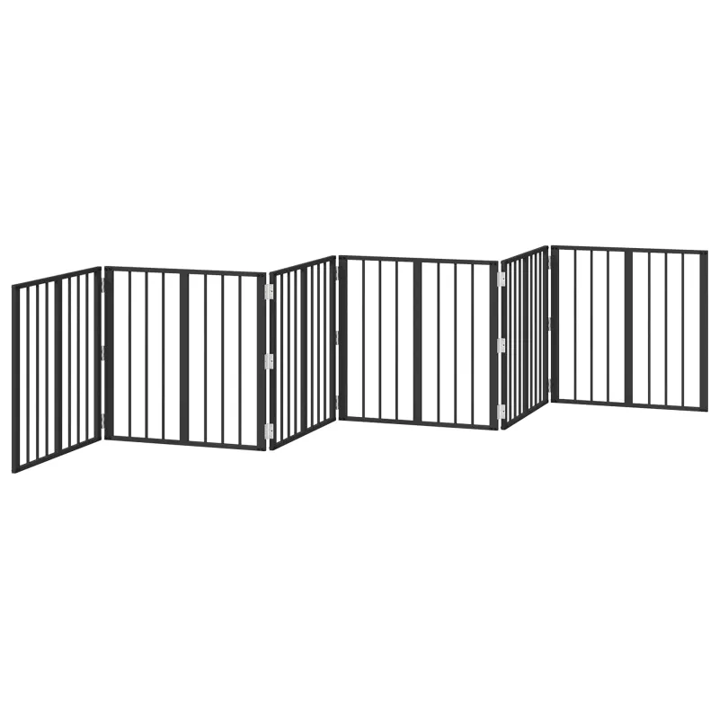 Šunų vartai 6 pcs Juodas 60 x 60 cm Cinkuota plienas