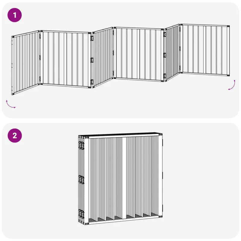 Šunų vartai 6 pcs Juodas 60 x 60 cm Cinkuota plienas