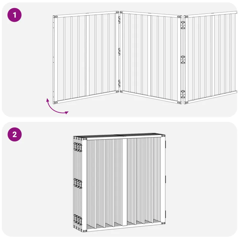 Šunų vartai 8 pcs Juodas 60 x 60 cm Cinkuota plienas