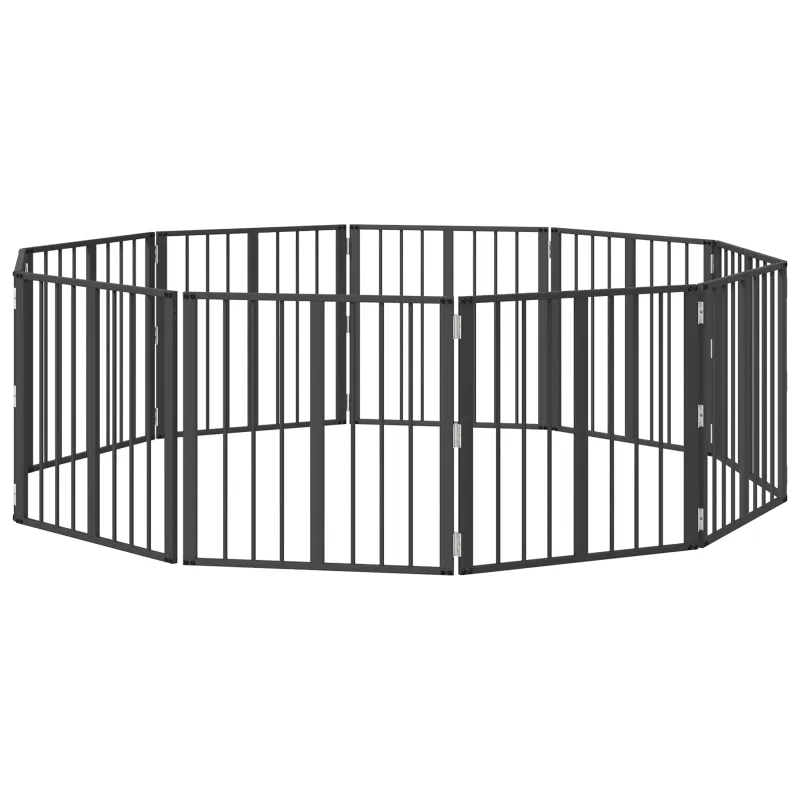 Šunų vartai 10 pcs Juodas 60 x 60 cm Cinkuota plienas
