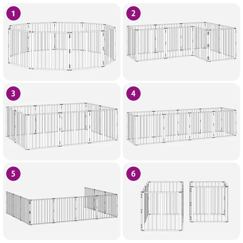 Šunų vartai 10 pcs Juodas 60 x 60 cm Cinkuota plienas