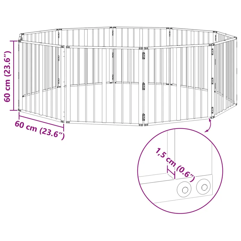 Šunų vartai 10 pcs Juodas 60 x 60 cm Cinkuota plienas