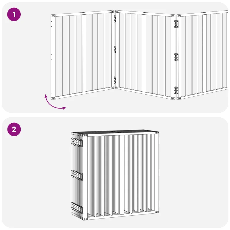 Šunų vartai 12 pcs Juodas 60 x 60 cm Cinkuota plienas