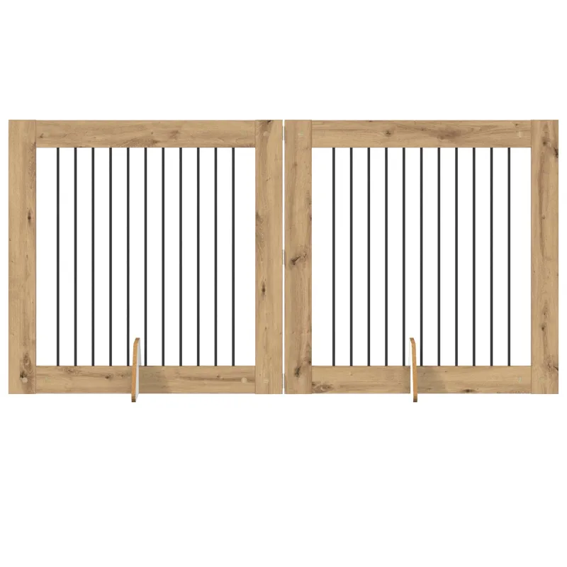 Šunų vartai su stovais 2 pcs Artisano ąžuolo 100 x 100 cm