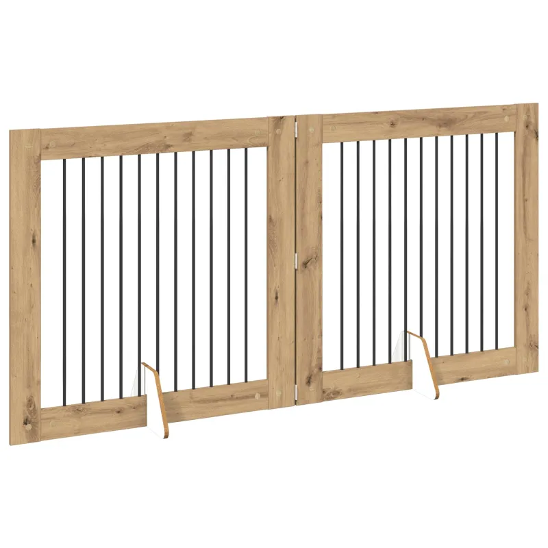 Šunų vartai su stovais 2 pcs Artisano ąžuolo 100 x 100 cm