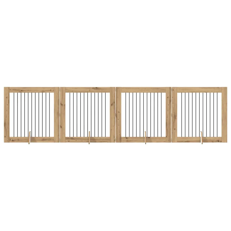 Šunų vartai su stovais 4 pcs Artisano ąžuolo 100 x 100 cm