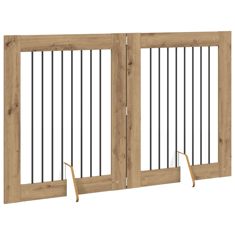 Šunų vartai su stovais 2 pcs Artisano ąžuolo 80 x 100 cm