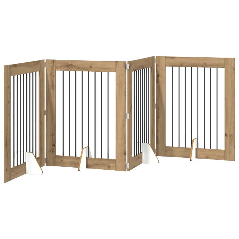 Šunų vartai su stovais 4 pcs Artisano ąžuolo 80 x 100 cm