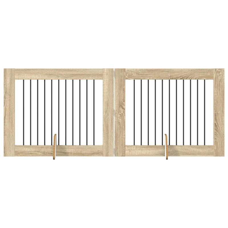 Šunų vartai su stovais 2 pcs Sonoma ąžuolas 100 x 80 cm