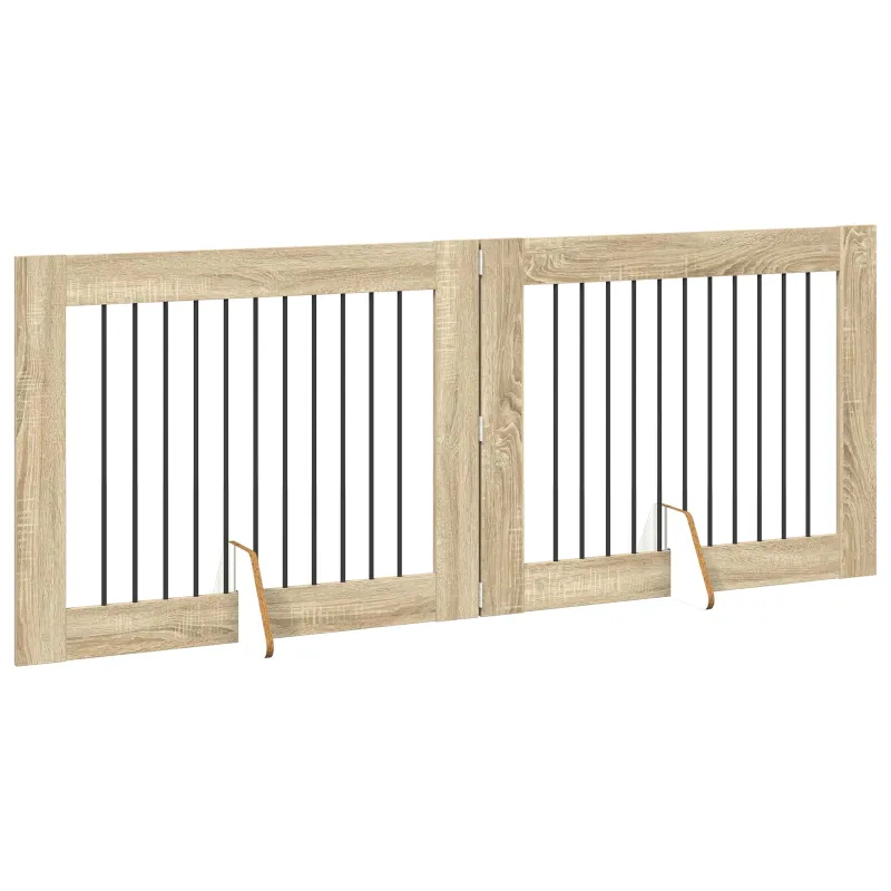 Šunų vartai su stovais 2 pcs Sonoma ąžuolas 100 x 80 cm