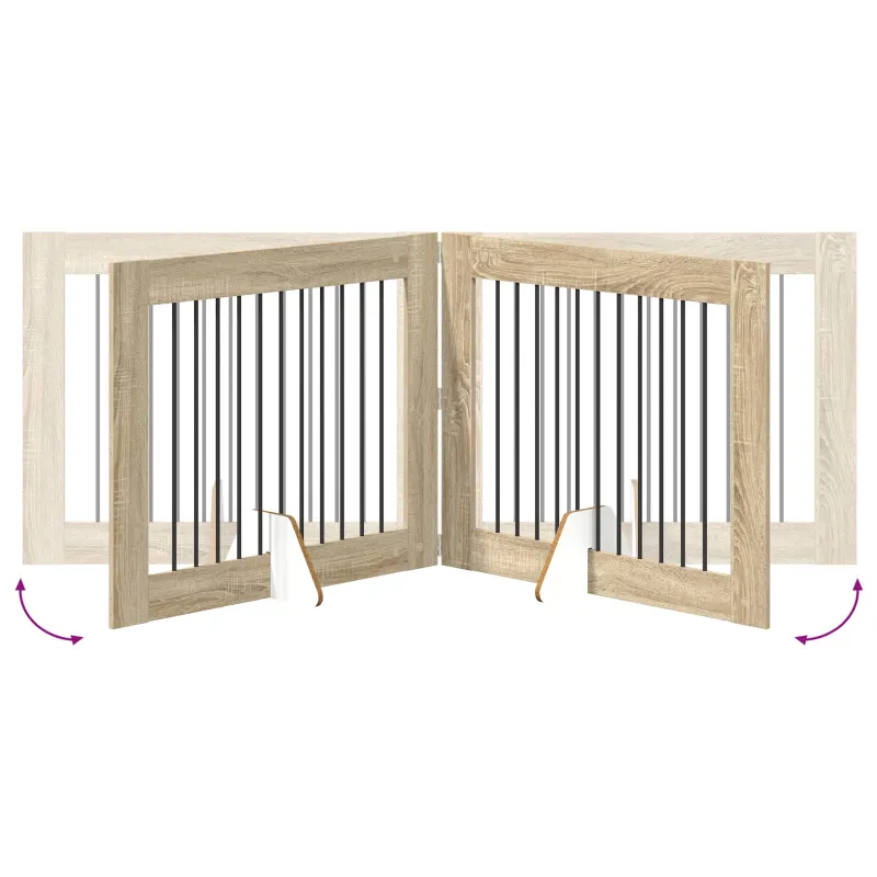 Šunų vartai su stovais 2 pcs Sonoma ąžuolas 100 x 80 cm