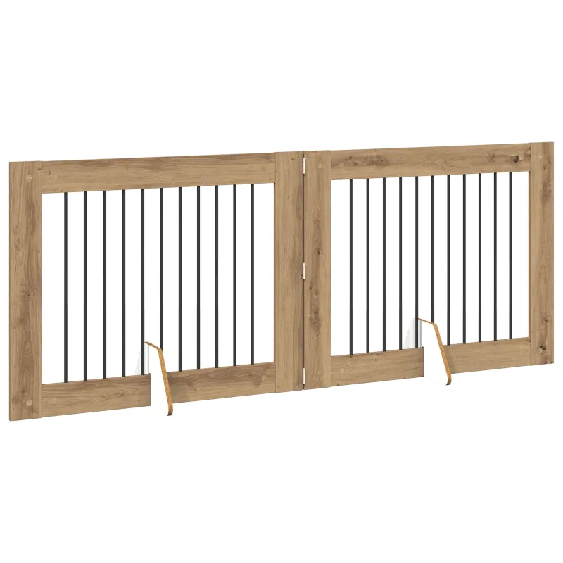 Šunų vartai su stovais 2 pcs Artisano ąžuolo 100 x 80 cm