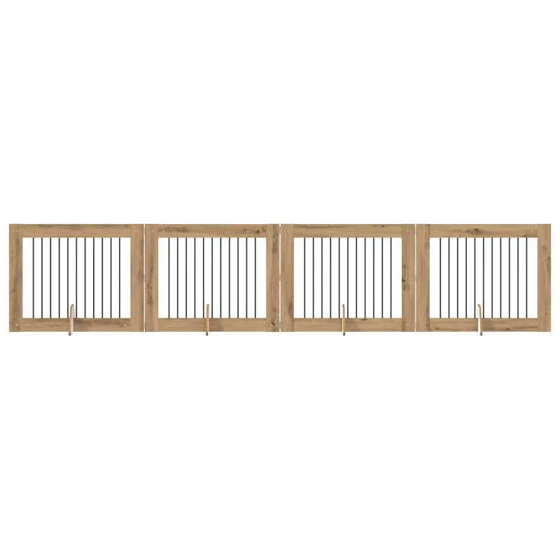 Šunų vartai su stovais 4 pcs Artisano ąžuolo 100 x 80 cm