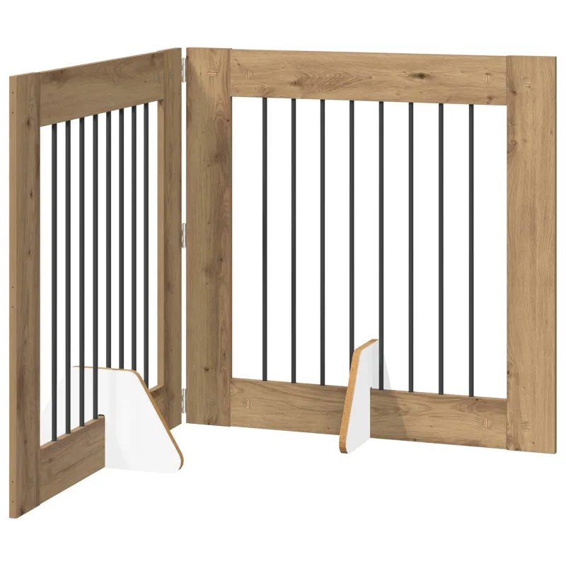 Šunų vartai su stovais 2 pcs Artisano ąžuolo 80 x 80 cm