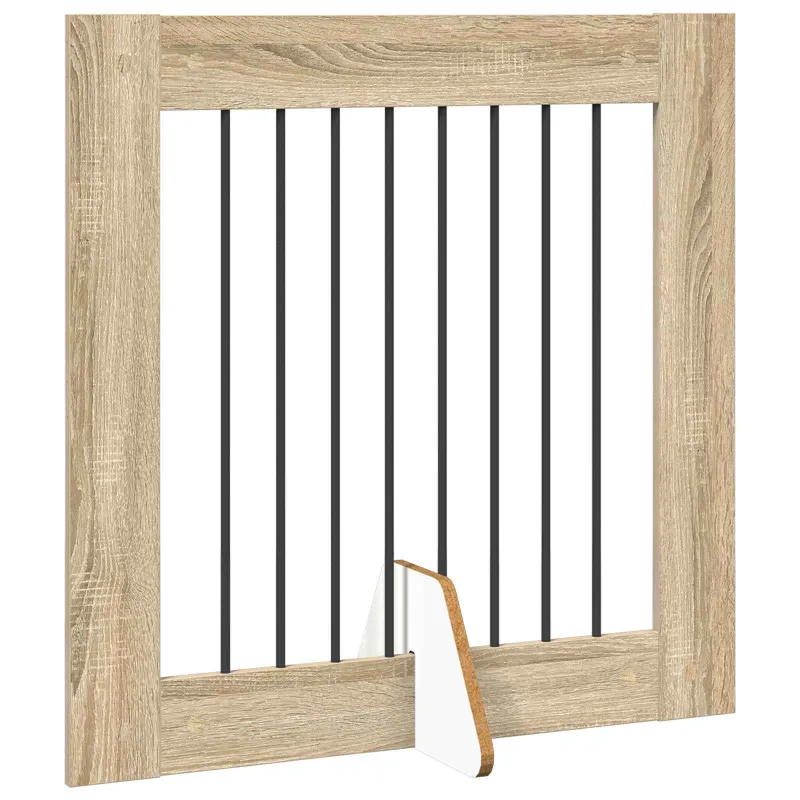 Šunų vartai su stovais 4 pcs Sonoma ąžuolas 80 x 80 cm
