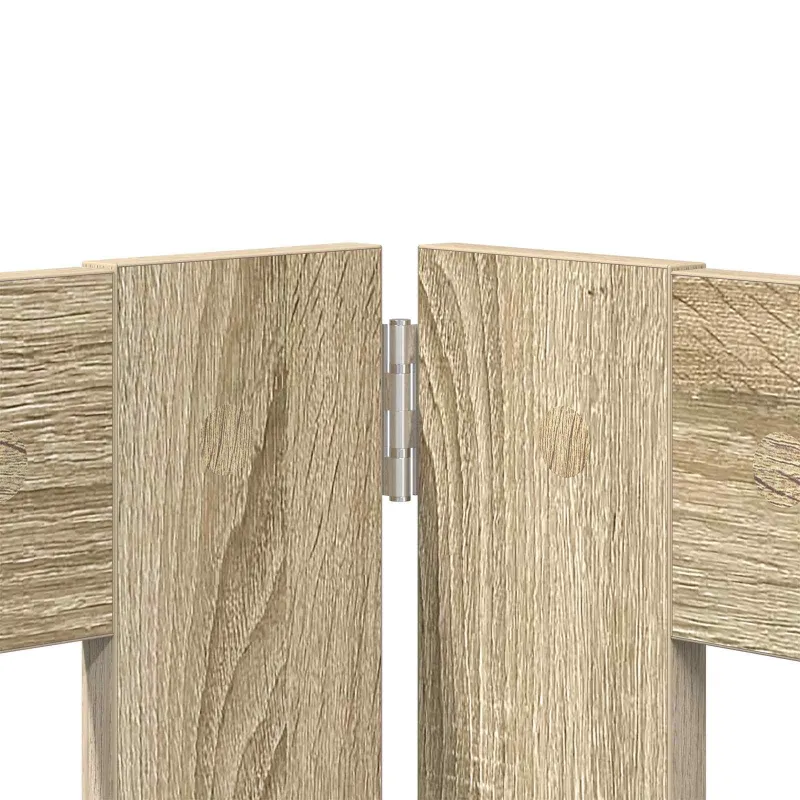 Šunų vartai su stovais 4 pcs Sonoma ąžuolas 80 x 80 cm