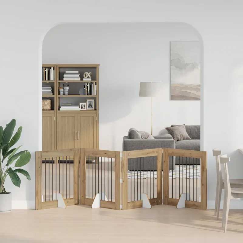 Šunų vartai su stovais 4 pcs Artisano ąžuolo 80 x 80 cm