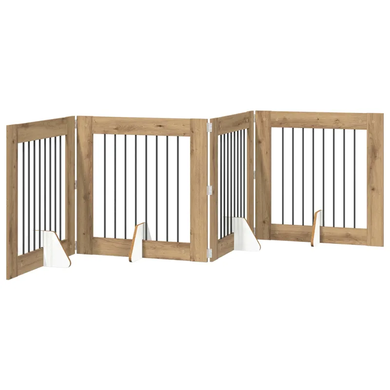 Šunų vartai su stovais 4 pcs Artisano ąžuolo 80 x 80 cm