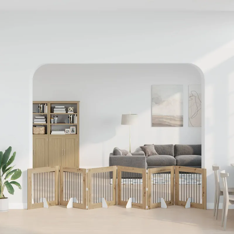 Šunų vartai su stovais 6 pcs Artisano ąžuolo 80 x 80 cm