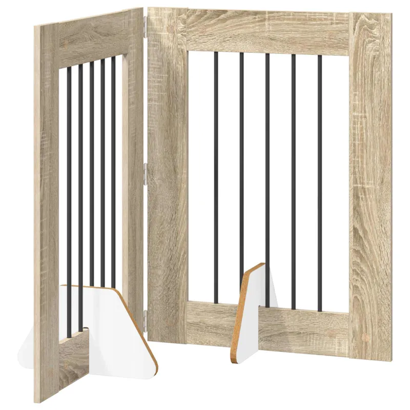 Šunų vartai su stovais 2 pcs Sonoma ąžuolas 60 x 80 cm