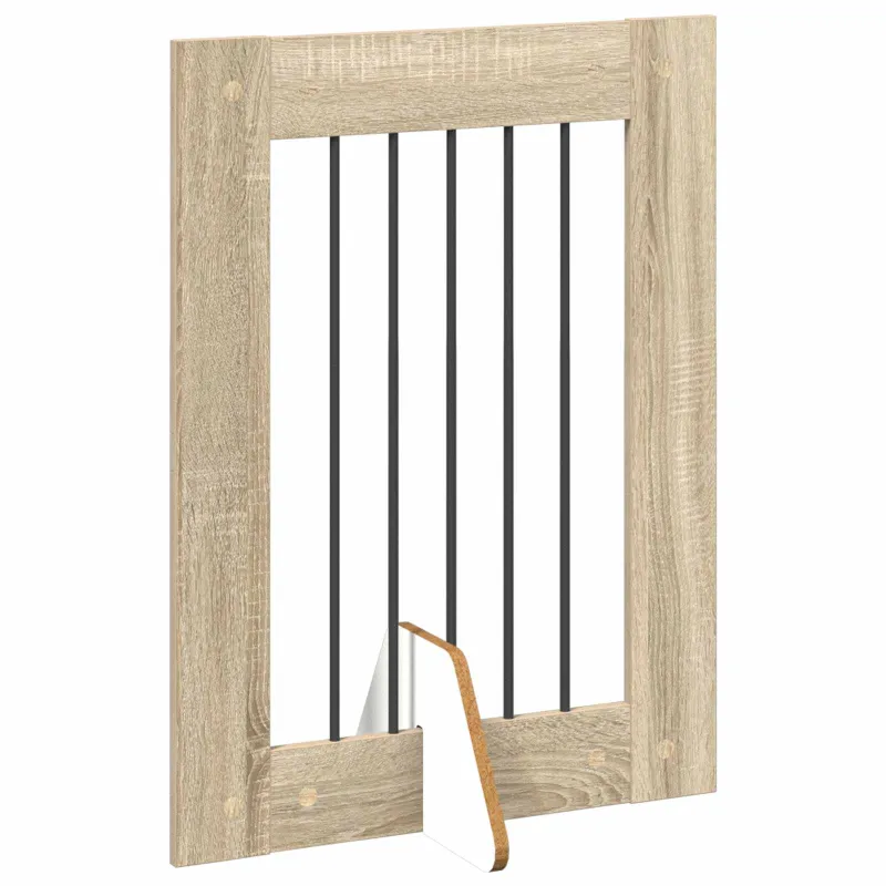 Šunų vartai su stovais 2 pcs Sonoma ąžuolas 60 x 80 cm
