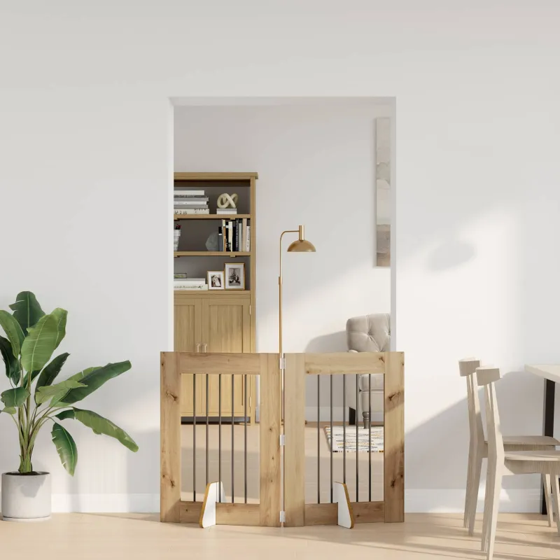 Šunų vartai su stovais 2 pcs Artisano ąžuolo 60 x 80 cm