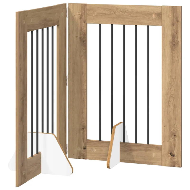 Šunų vartai su stovais 2 pcs Artisano ąžuolo 60 x 80 cm