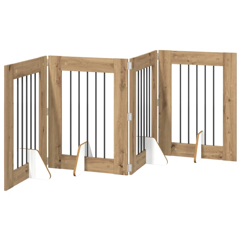Šunų vartai su stovais 4 pcs Artisano ąžuolo 60 x 80 cm