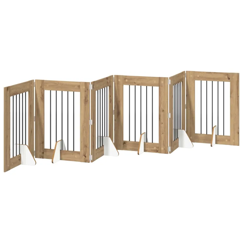 Šunų vartai su stovais 6 pcs Artisano ąžuolo 60 x 80 cm