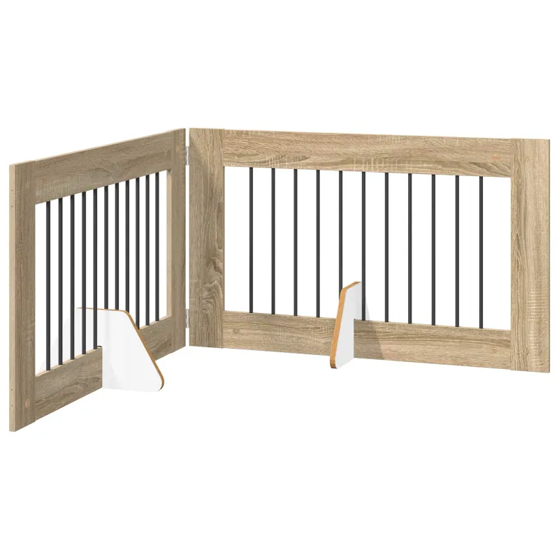 Šunų vartai su stovais 2 pcs Sonoma ąžuolas 100 x 60 cm