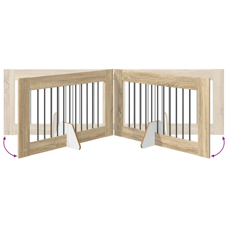 Šunų vartai su stovais 2 pcs Sonoma ąžuolas 100 x 60 cm