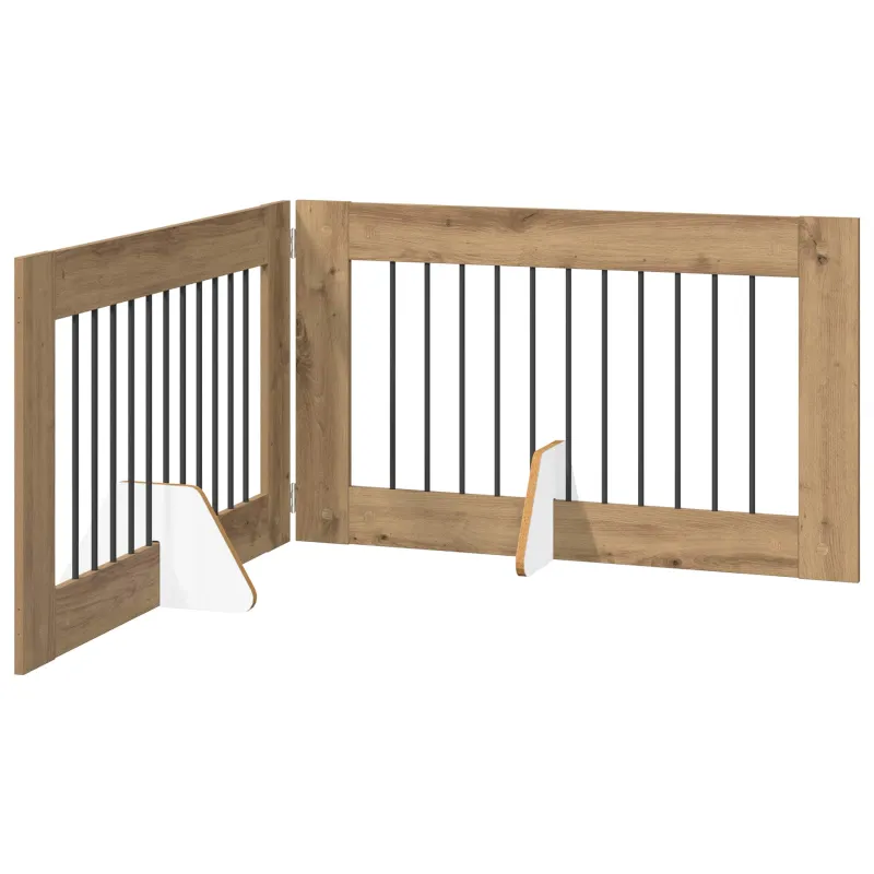 Šunų vartai su stovais 2 pcs Artisano ąžuolo 100 x 60 cm