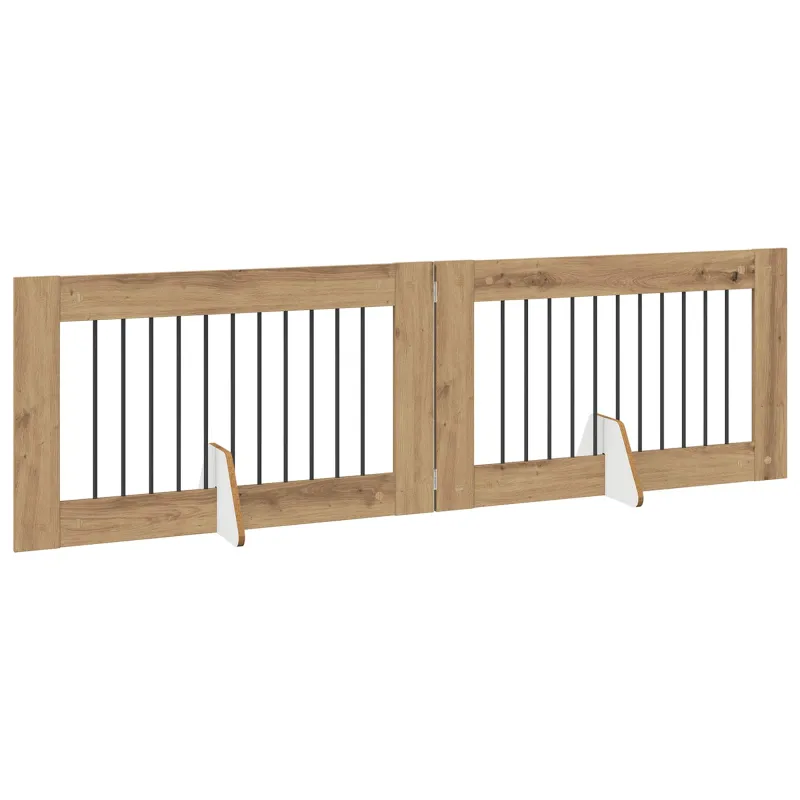 Šunų vartai su stovais 2 pcs Artisano ąžuolo 100 x 60 cm