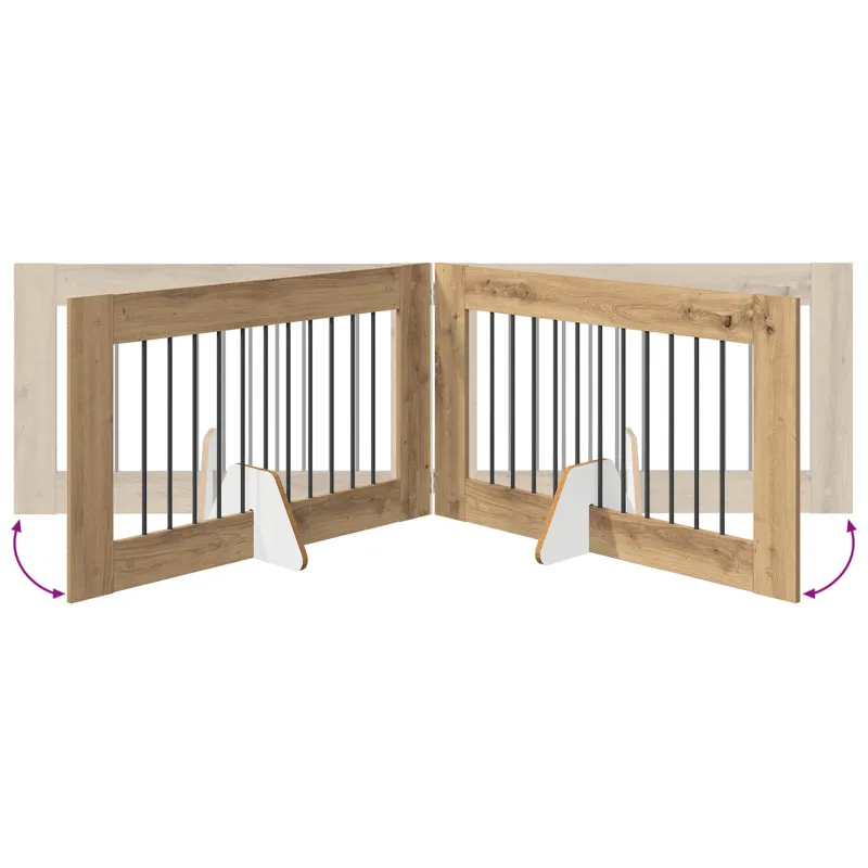 Šunų vartai su stovais 2 pcs Artisano ąžuolo 100 x 60 cm