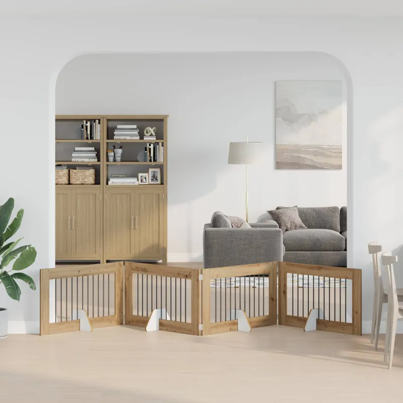 Šunų vartai su stovais 4 pcs Artisano ąžuolo 100 x 60 cm