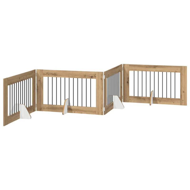Šunų vartai su stovais 4 pcs Artisano ąžuolo 100 x 60 cm