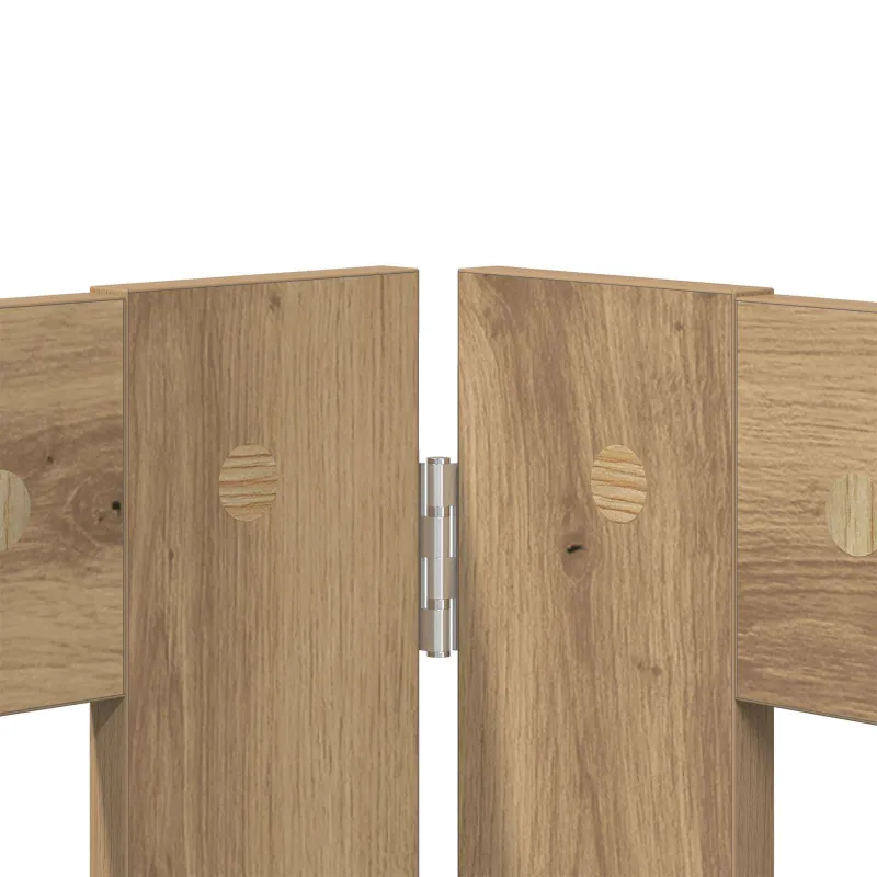Šunų vartai su stovais 4 pcs Artisano ąžuolo 100 x 60 cm