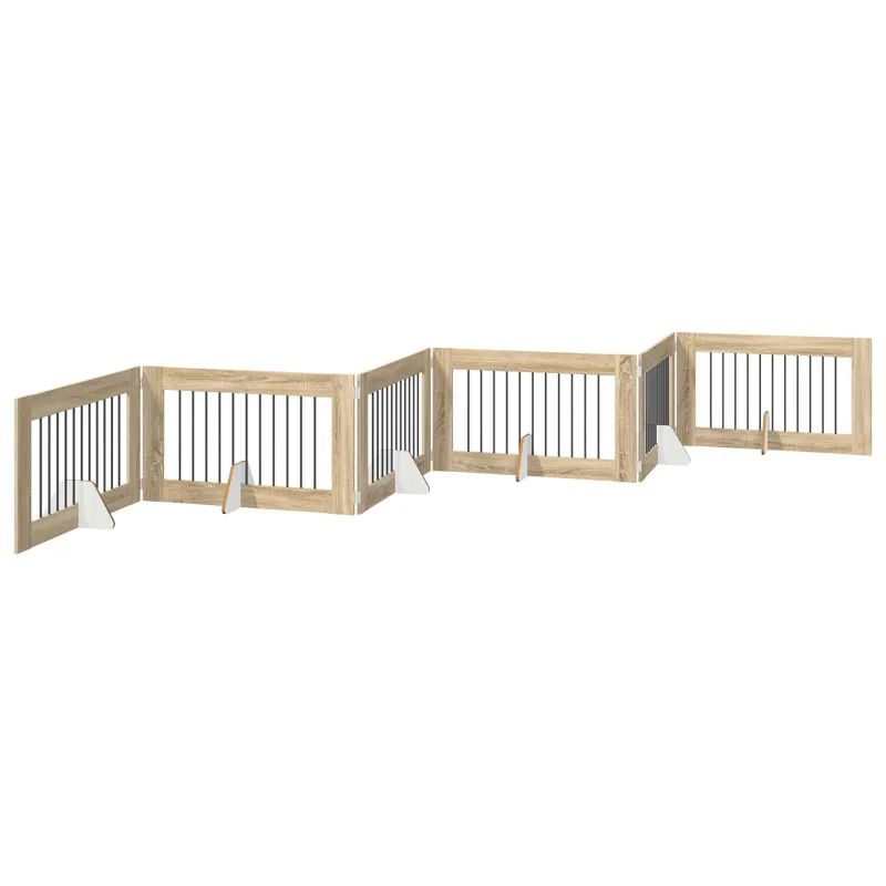 Šunų vartai su stovais 6 pcs Sonoma ąžuolas 100 x 60 cm