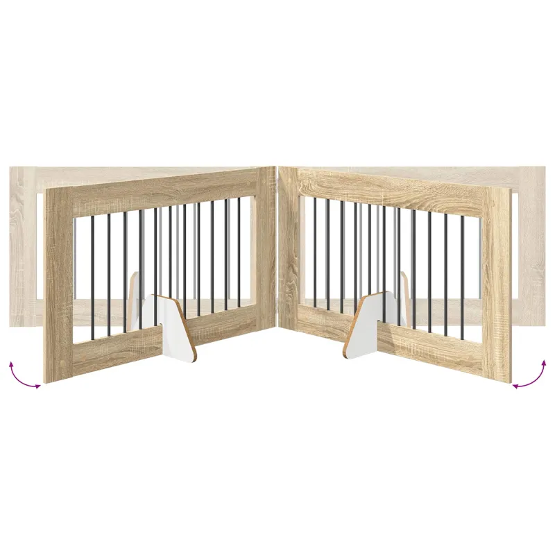 Šunų vartai su stovais 6 pcs Sonoma ąžuolas 100 x 60 cm