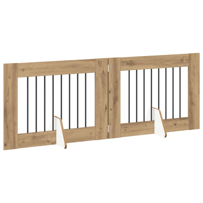 Šunų vartai su stovais 2 pcs Artisano ąžuolo 80 x 60 cm