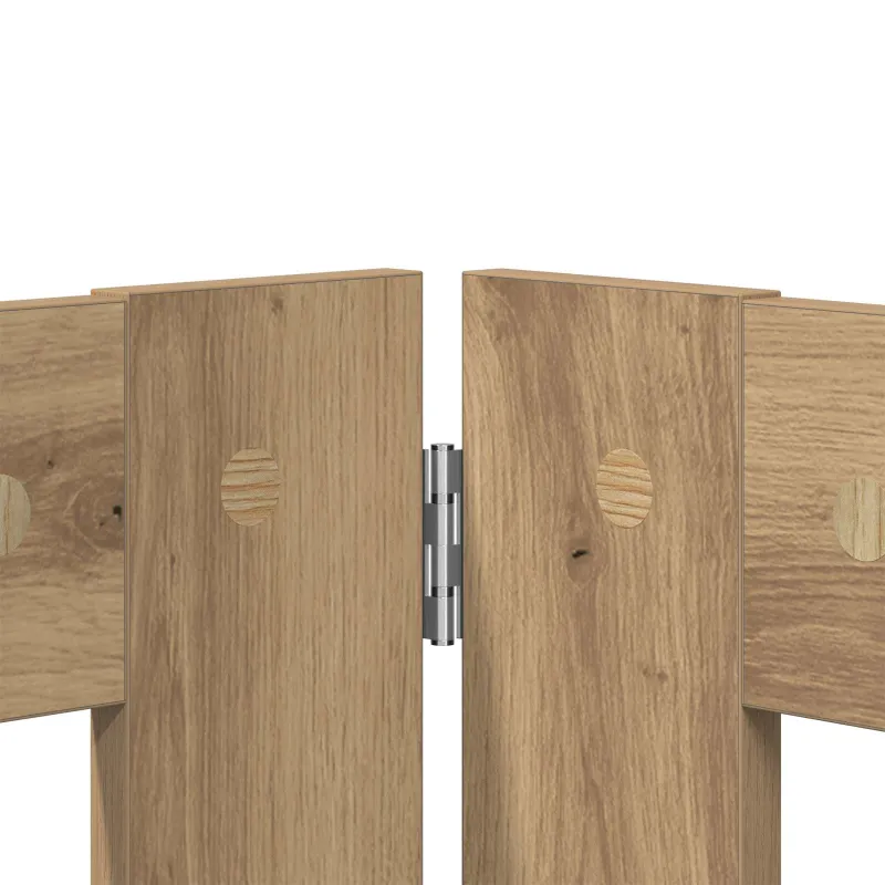 Šunų vartai su stovais 2 pcs Artisano ąžuolo 80 x 60 cm
