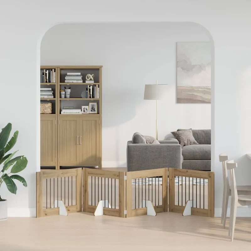 Šunų vartai su stovais 4 pcs Artisano ąžuolo 80 x 60 cm