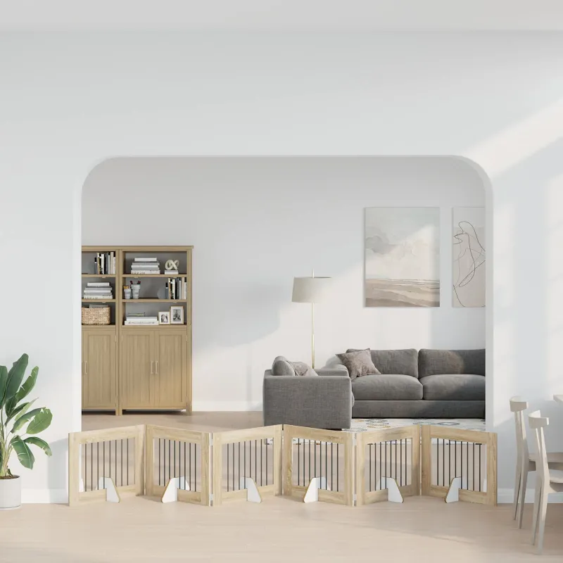 Šunų vartai su stovais 6 pcs Sonoma ąžuolas 80 x 60 cm