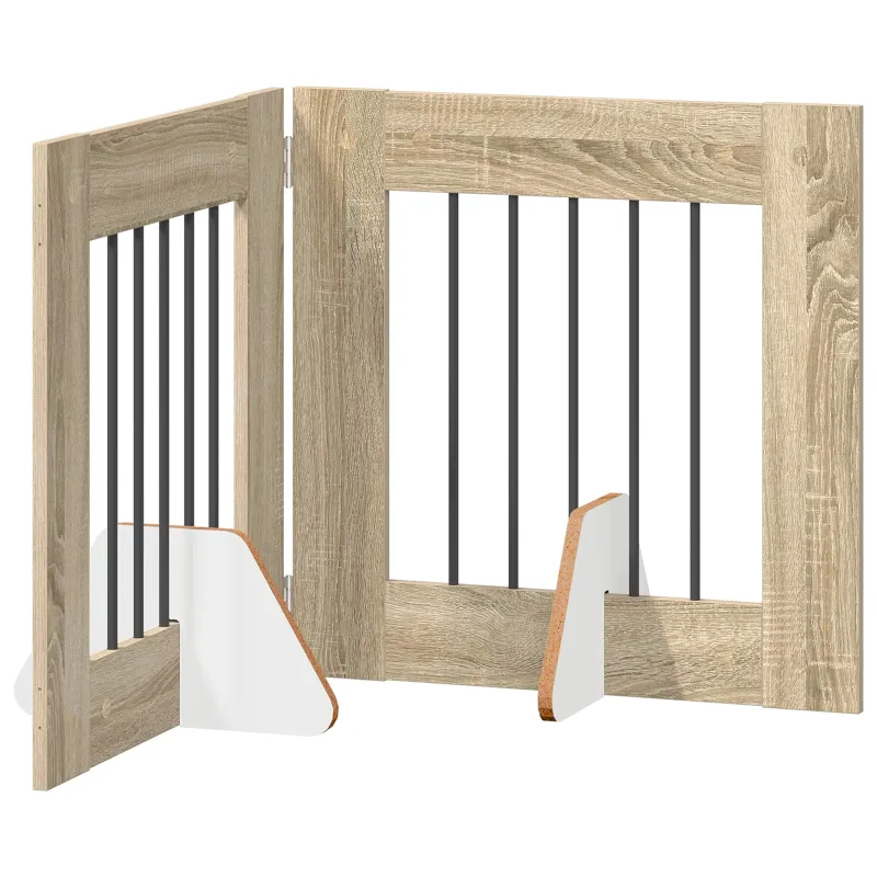 Šunų vartai su stovais 2 pcs Sonoma ąžuolas 60 x 60 cm