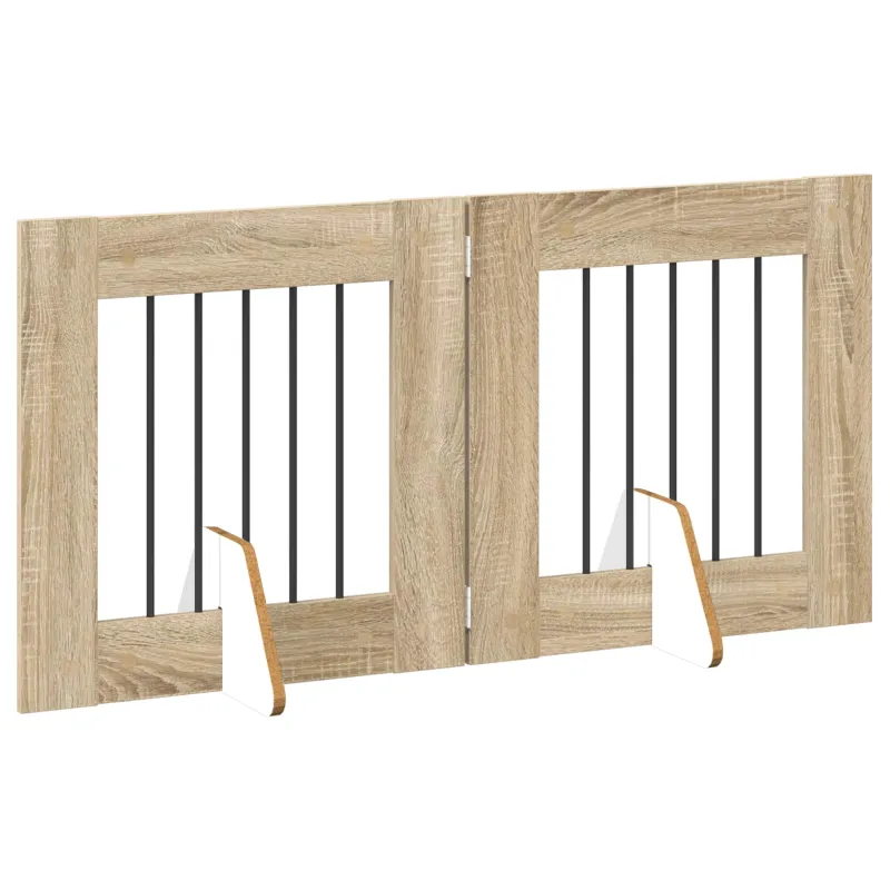 Šunų vartai su stovais 2 pcs Sonoma ąžuolas 60 x 60 cm