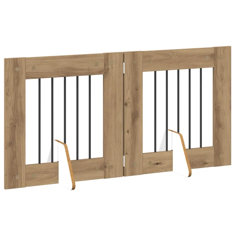 Šunų vartai su stovais 2 pcs Artisano ąžuolo 60 x 60 cm