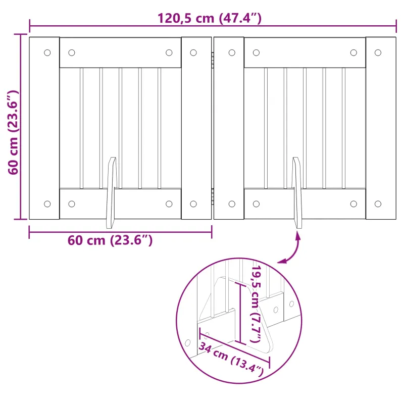Šunų vartai su stovais 2 pcs Artisano ąžuolo 60 x 60 cm