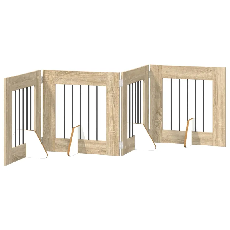 Šunų vartai su stovais 4 pcs Sonoma ąžuolas 60 x 60 cm