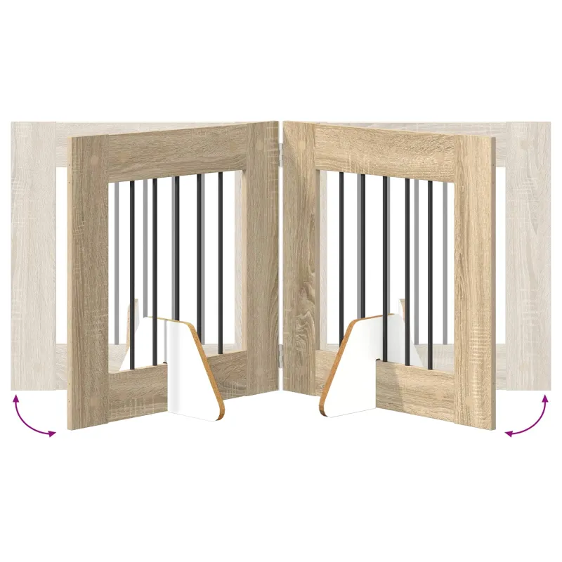 Šunų vartai su stovais 4 pcs Sonoma ąžuolas 60 x 60 cm